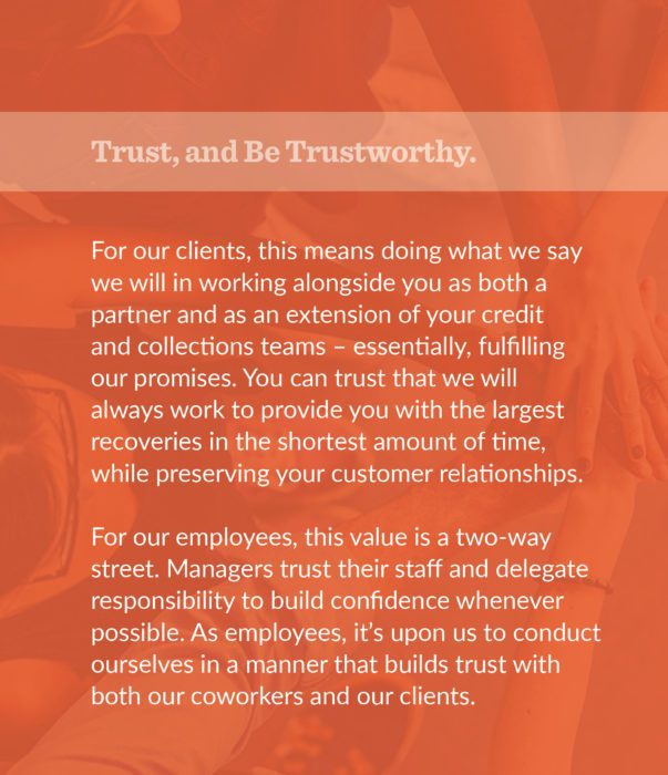 Abc Core Values Learn About Debt Collection Agency ABC-Amega
